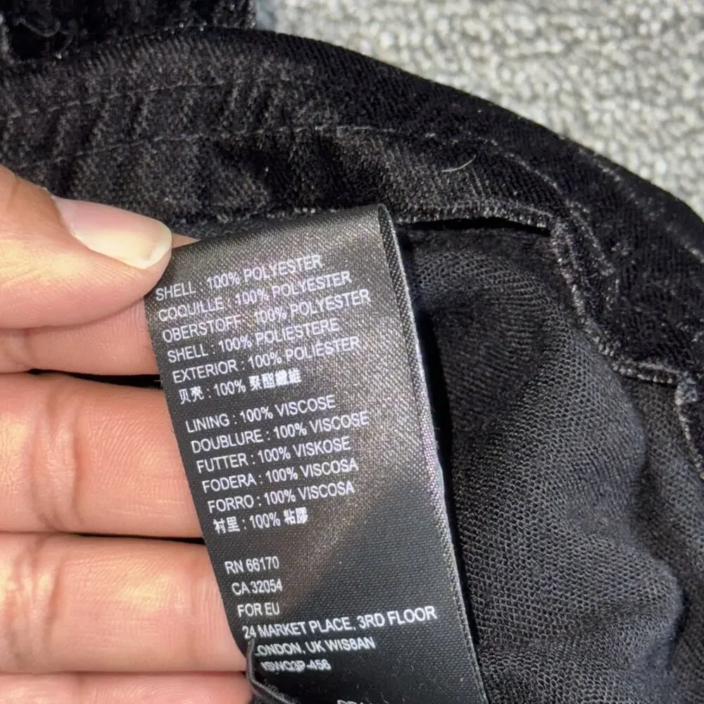 Free People Velvet Mini Skirt Womens 2‎ Black Ruched Coquette Whimsygoth Party